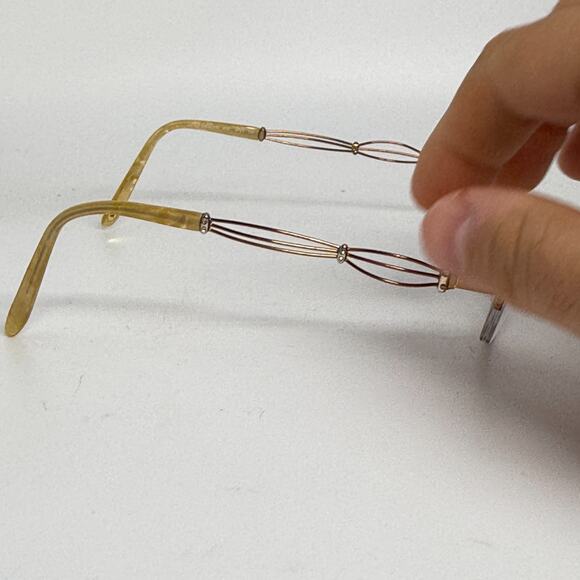 Safilo Emozioni 4351 Eyeglasses Frame Women's Gold Half Rim Rectangular 19771 - Picture 4 of 8